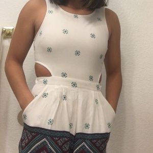 Cutout Side Tank Romper